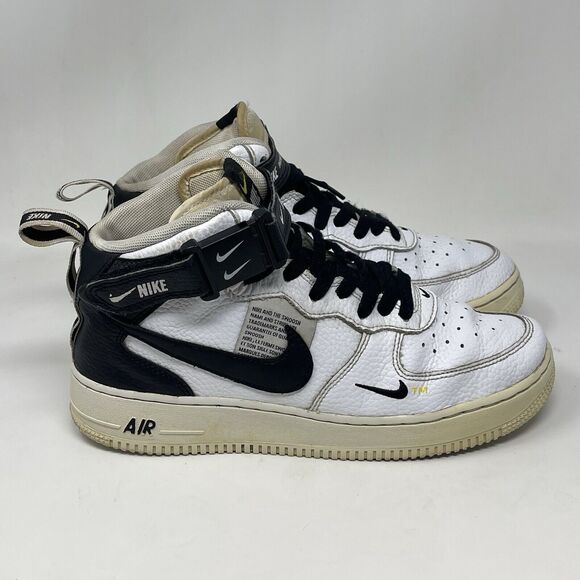 Nike Air Force Mid LV8 Shoes GS Youth Size White Black